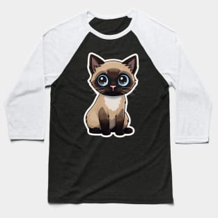 Cute Siamese Cat Lover Funny Siamese Cat Baseball T-Shirt